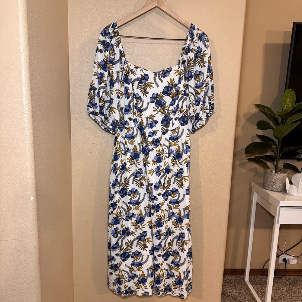DIP Floral Midi Smocked dress Women’s size XL